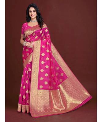Soft Organza Saree with Blouse piece 1