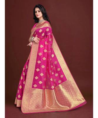 Soft Organza Saree with Blouse piece 2