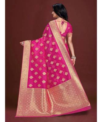Soft Organza Saree with Blouse piece 4