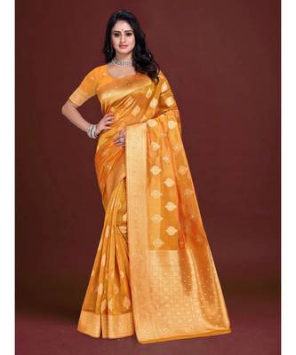 Soft Organza Saree with Blouse piece 1