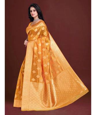 Soft Organza Saree with Blouse piece 2