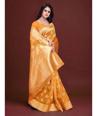 Soft Organza Saree with Blouse piece 3