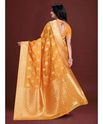 Soft Organza Saree with Blouse piece 4