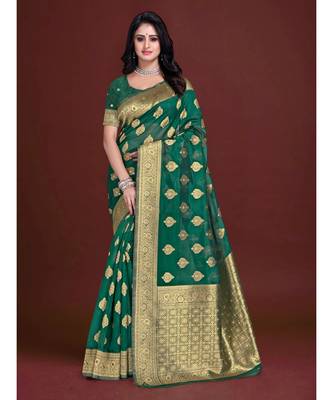 Soft Organza Saree with Blouse piece 1