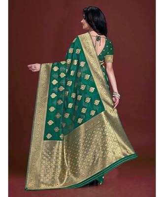 Soft Organza Saree with Blouse piece 4