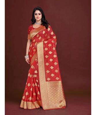 Soft Organza Saree with Blouse piece 1