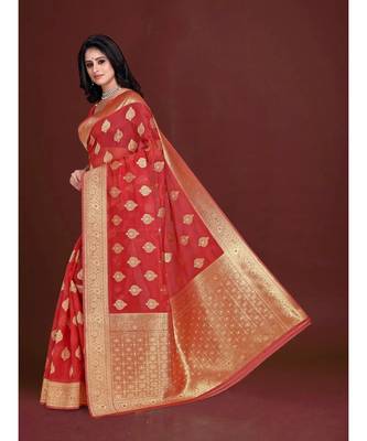 Soft Organza Saree with Blouse piece 2