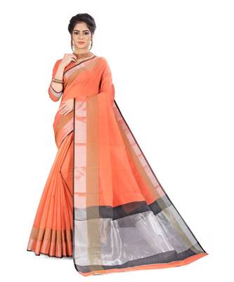 Cotton saree with blouse piece 1
