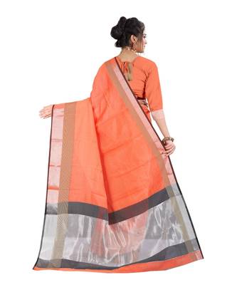 Cotton saree with blouse piece 3