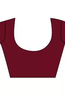 Maroon Embroidered Net Saree With Blouse