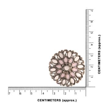 Silver Oxidized Kundan Studded Meena Work Designer Circular Stud Earrings for  (E2933ZPi) 4
