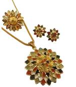 Designer P.Set With Chain + Adjustable Colorful Finger Ring Combo