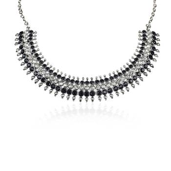 Antique Oxidised Silver Plated Tribal Jewellery Necklace Earring Set For Women & Girls. 3