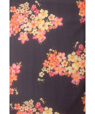 Black & Pink Organza Floral Printed Saree with blouse 6