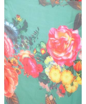 MultiCOLOR Organza Floral Printed Saree with blouse 5