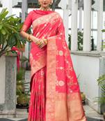 Green woven raw silk saree with blouse