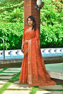 Sea green woven tissue saree with blouse 1