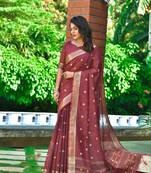 Yellow woven tissue saree with blouse