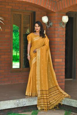 Teal woven pure chanderi saree with blouse 1