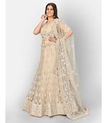 Beige Coloured Semi Stitched Lehenga & Unstitched Blouse with Dupatta