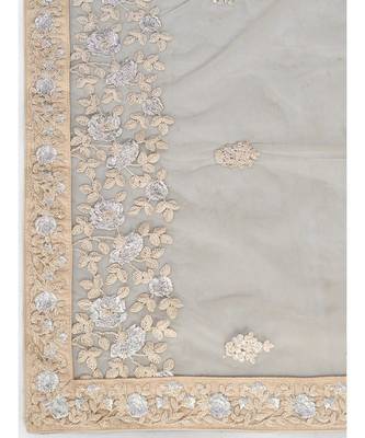 Beige Coloured Semi Stitched Lehenga & Unstitched Blouse with Dupatta 5