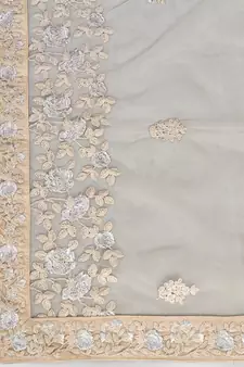 Beige Coloured Semi Stitched Lehenga & Unstitched Blouse with Dupatta