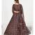 Brown & Silver Embroidered Semi Stitched Lehenga & Unstitched choli With Dupatta