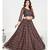 Brown & Silver Embroidered Semi Stitched Lehenga & Unstitched choli With Dupatta