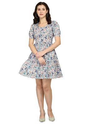 Off-white printed crepe short-kurtis 1