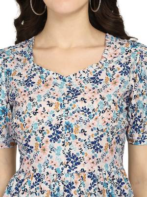 Off-white printed crepe short-kurtis 3