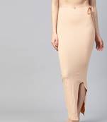 Beige Solid Micro Fiber Saree Shapewear