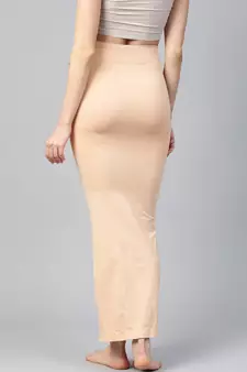 Beige Solid Micro Fiber Saree Shapewear