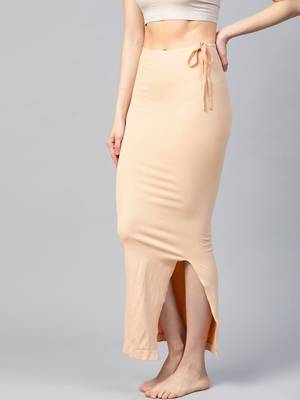 Beige Solid Micro Fiber Saree Shapewear 3
