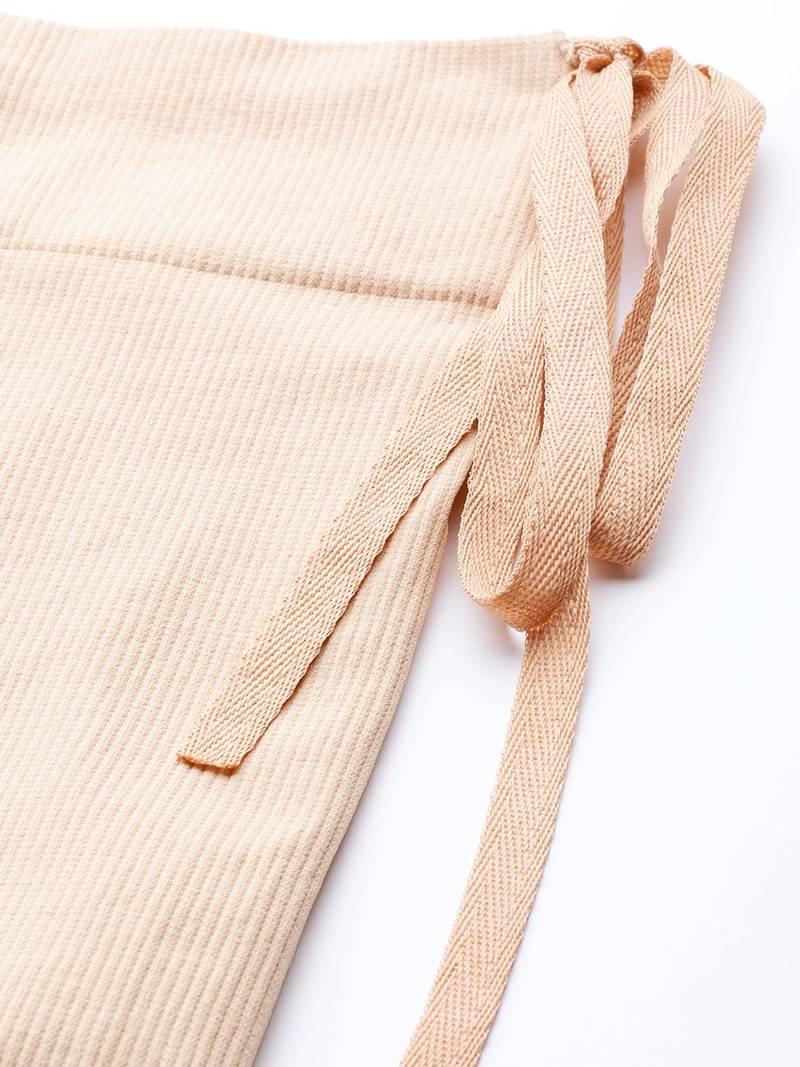 Beige Solid Micro Fiber Saree Shapewear