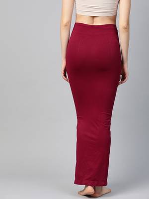 Maroon Solid Micro Fiber Saree Shapewear 2