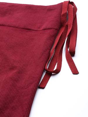 Maroon Solid Micro Fiber Saree Shapewear 4