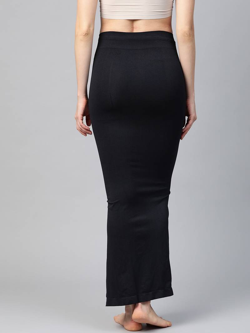 Black Solid Micro Fiber Saree Shapewear