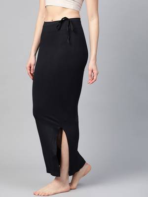 Black Solid Micro Fiber Saree Shapewear 3