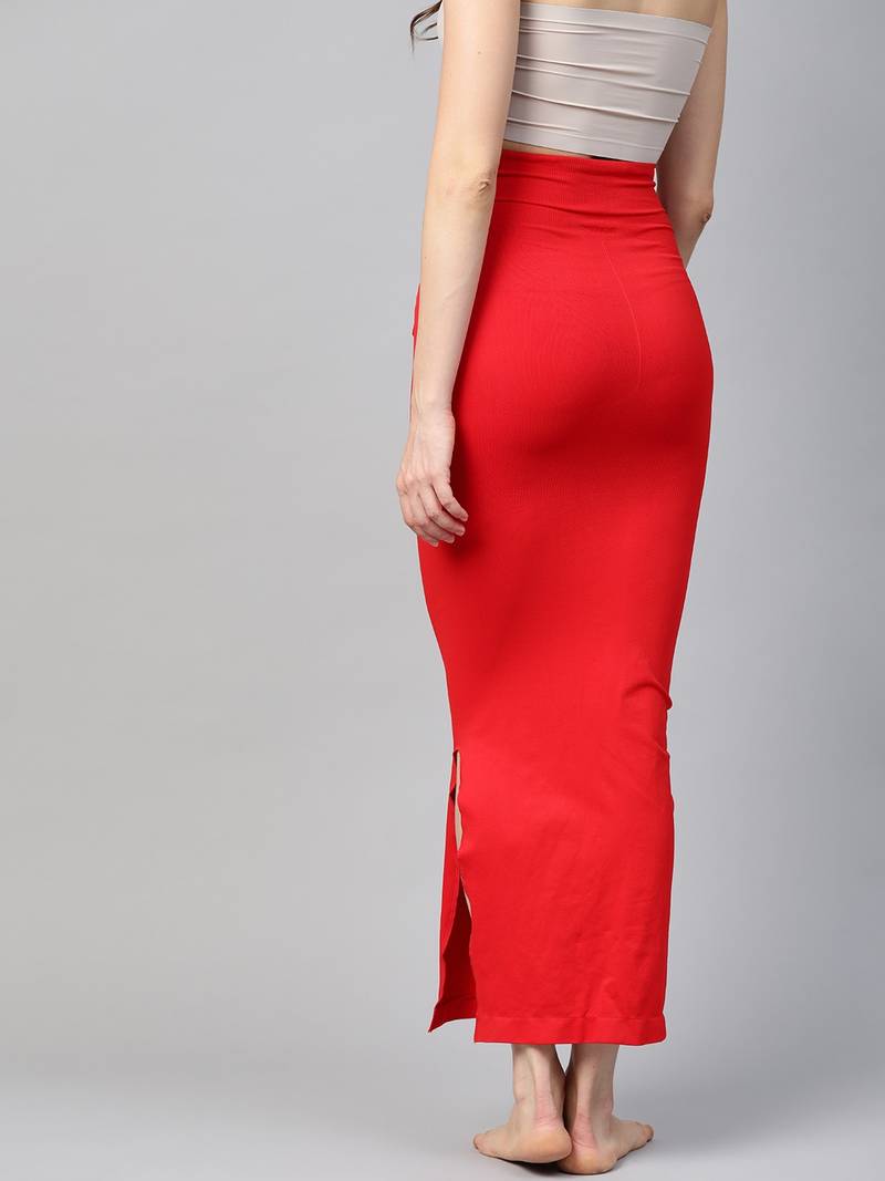 Red Solid Micro Fiber Saree Shapewear