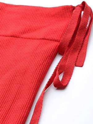 Red Solid Micro Fiber Saree Shapewear 4