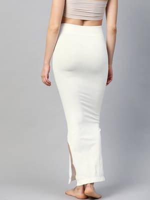 White Solid Micro Fiber Saree Shapewear 2