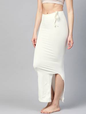 White Solid Micro Fiber Saree Shapewear 3