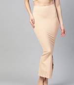 Beige Solid Micro Fiber Saree Shapewear