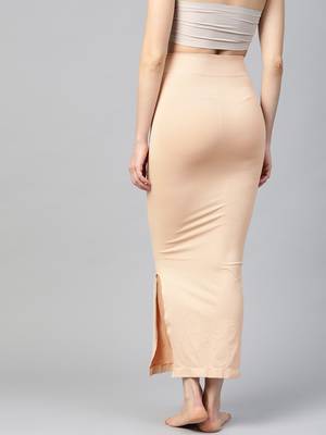 Beige Solid Micro Fiber Saree Shapewear 2