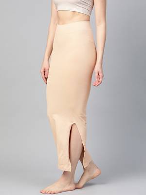 Beige Solid Micro Fiber Saree Shapewear 3