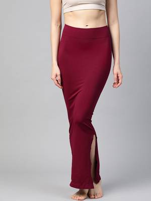 Maroon Solid Micro Fiber Saree Shapewear 1
