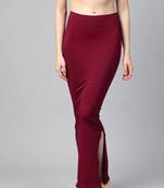 Maroon Solid Micro Fiber Saree Shapewear