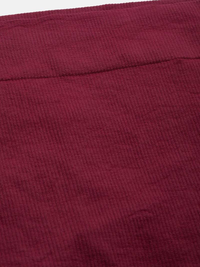Maroon Solid Micro Fiber Saree Shapewear