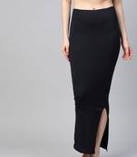 Black Solid Micro Fiber Saree Shapewear