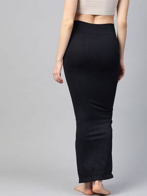 Black Solid Micro Fiber Saree Shapewear 2